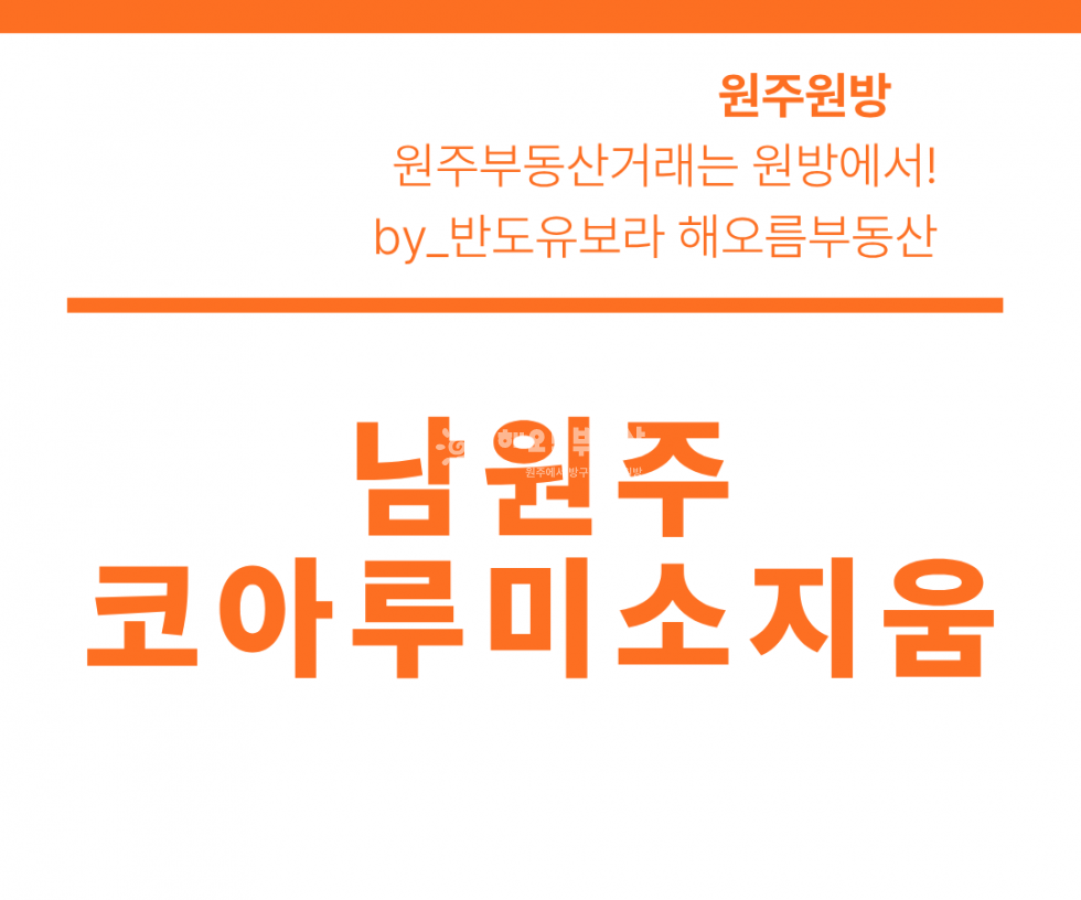 강원 원주시 판부면 서곡리 2048 101동 남원주코아루미소지움 24평 B타입! 전세 승계 소액투자 매물 매매 매물번호 17234 사진 1